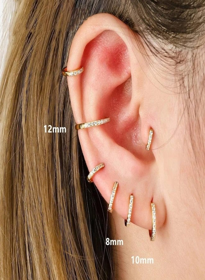 AMASIS 1 Pair Small Silver Hoop Earrings for Women Men,316L Surgical Steel Hinge Huggie Hoop Earrings fit Cartilage, Helix, Tragus, Sung, Earlobe Lightweight Hypoallergenic Earrings - Image 3
